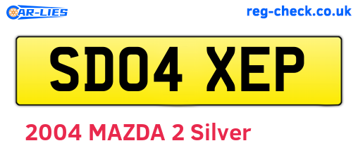 SD04XEP are the vehicle registration plates.