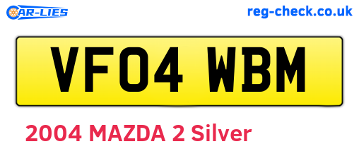 VF04WBM are the vehicle registration plates.