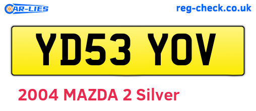 YD53YOV are the vehicle registration plates.
