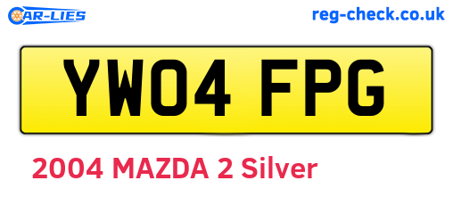 YW04FPG are the vehicle registration plates.