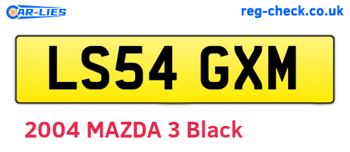 LS54GXM are the vehicle registration plates.
