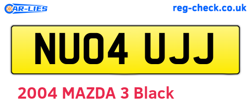 NU04UJJ are the vehicle registration plates.
