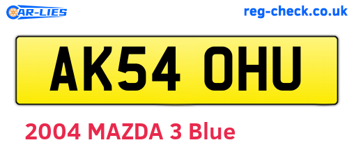 AK54OHU are the vehicle registration plates.
