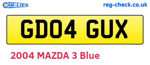 GD04GUX are the vehicle registration plates.