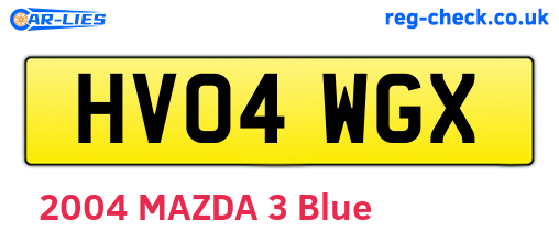 HV04WGX are the vehicle registration plates.