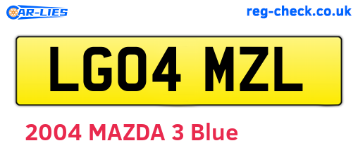 LG04MZL are the vehicle registration plates.
