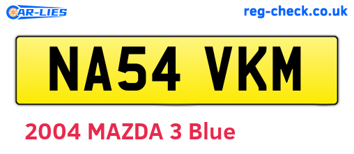 NA54VKM are the vehicle registration plates.