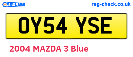 OY54YSE are the vehicle registration plates.