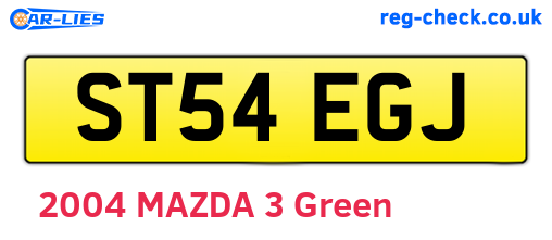 ST54EGJ are the vehicle registration plates.