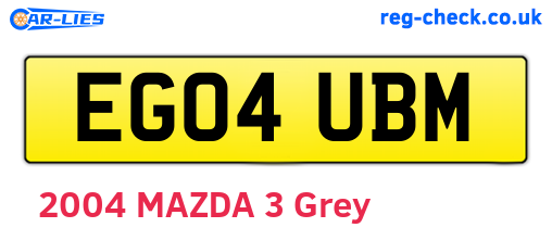 EG04UBM are the vehicle registration plates.