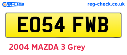 EO54FWB are the vehicle registration plates.