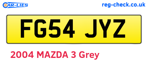 FG54JYZ are the vehicle registration plates.