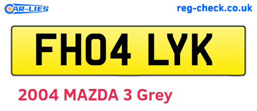 FH04LYK are the vehicle registration plates.