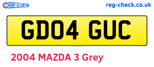 GD04GUC are the vehicle registration plates.