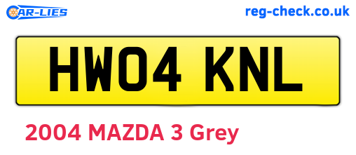 HW04KNL are the vehicle registration plates.