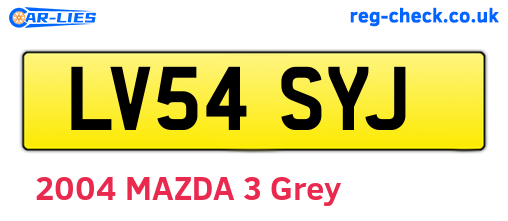 LV54SYJ are the vehicle registration plates.