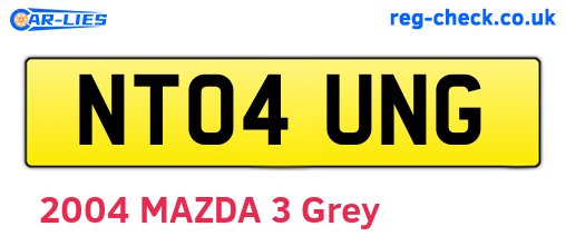 NT04UNG are the vehicle registration plates.