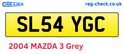 SL54YGC are the vehicle registration plates.