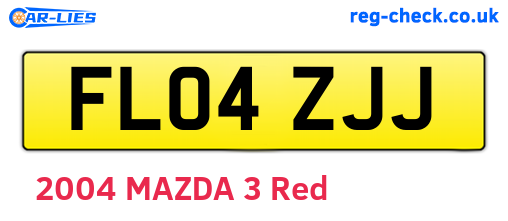 FL04ZJJ are the vehicle registration plates.