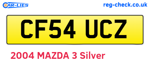 CF54UCZ are the vehicle registration plates.