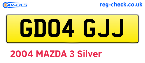 GD04GJJ are the vehicle registration plates.