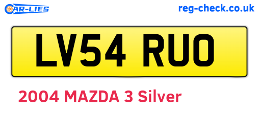 LV54RUO are the vehicle registration plates.