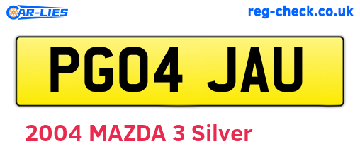 PG04JAU are the vehicle registration plates.