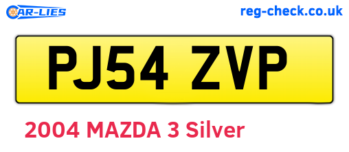 PJ54ZVP are the vehicle registration plates.