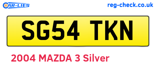 SG54TKN are the vehicle registration plates.