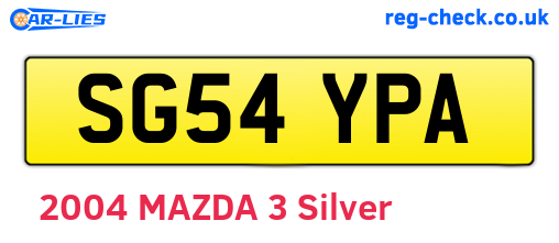 SG54YPA are the vehicle registration plates.
