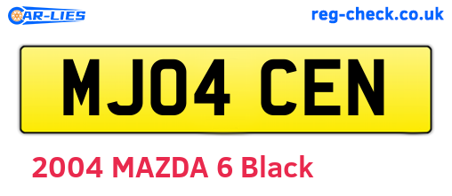 MJ04CEN are the vehicle registration plates.