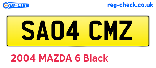 SA04CMZ are the vehicle registration plates.
