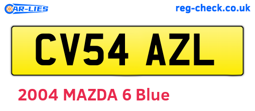 CV54AZL are the vehicle registration plates.