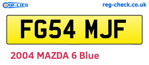 FG54MJF are the vehicle registration plates.