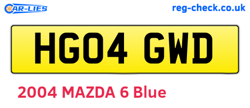 HG04GWD are the vehicle registration plates.