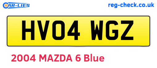 HV04WGZ are the vehicle registration plates.