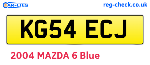 KG54ECJ are the vehicle registration plates.