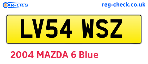 LV54WSZ are the vehicle registration plates.