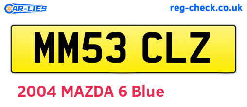 MM53CLZ are the vehicle registration plates.
