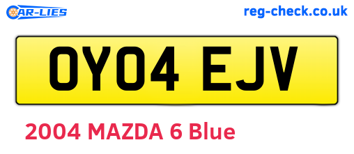 OY04EJV are the vehicle registration plates.