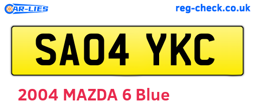 SA04YKC are the vehicle registration plates.