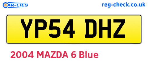 YP54DHZ are the vehicle registration plates.
