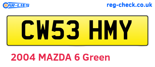 CW53HMY are the vehicle registration plates.