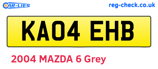 KA04EHB are the vehicle registration plates.