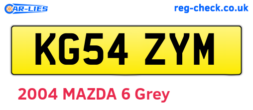 KG54ZYM are the vehicle registration plates.