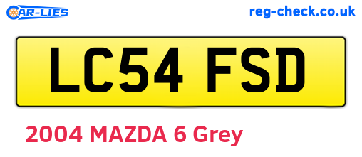 LC54FSD are the vehicle registration plates.