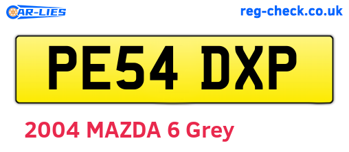 PE54DXP are the vehicle registration plates.