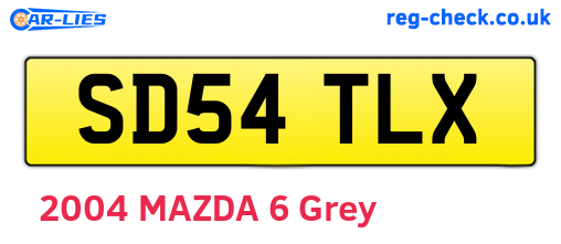 SD54TLX are the vehicle registration plates.