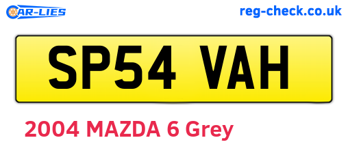 SP54VAH are the vehicle registration plates.