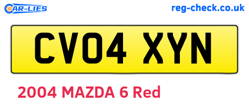 CV04XYN are the vehicle registration plates.